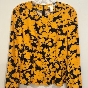 H&M Floral Print Long Sleeve Blouse/size 6
